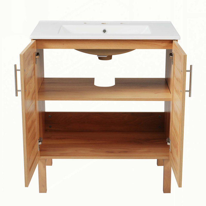 Charmant meuble-lavabo Mid-Century avec de multiples fonctionnalités