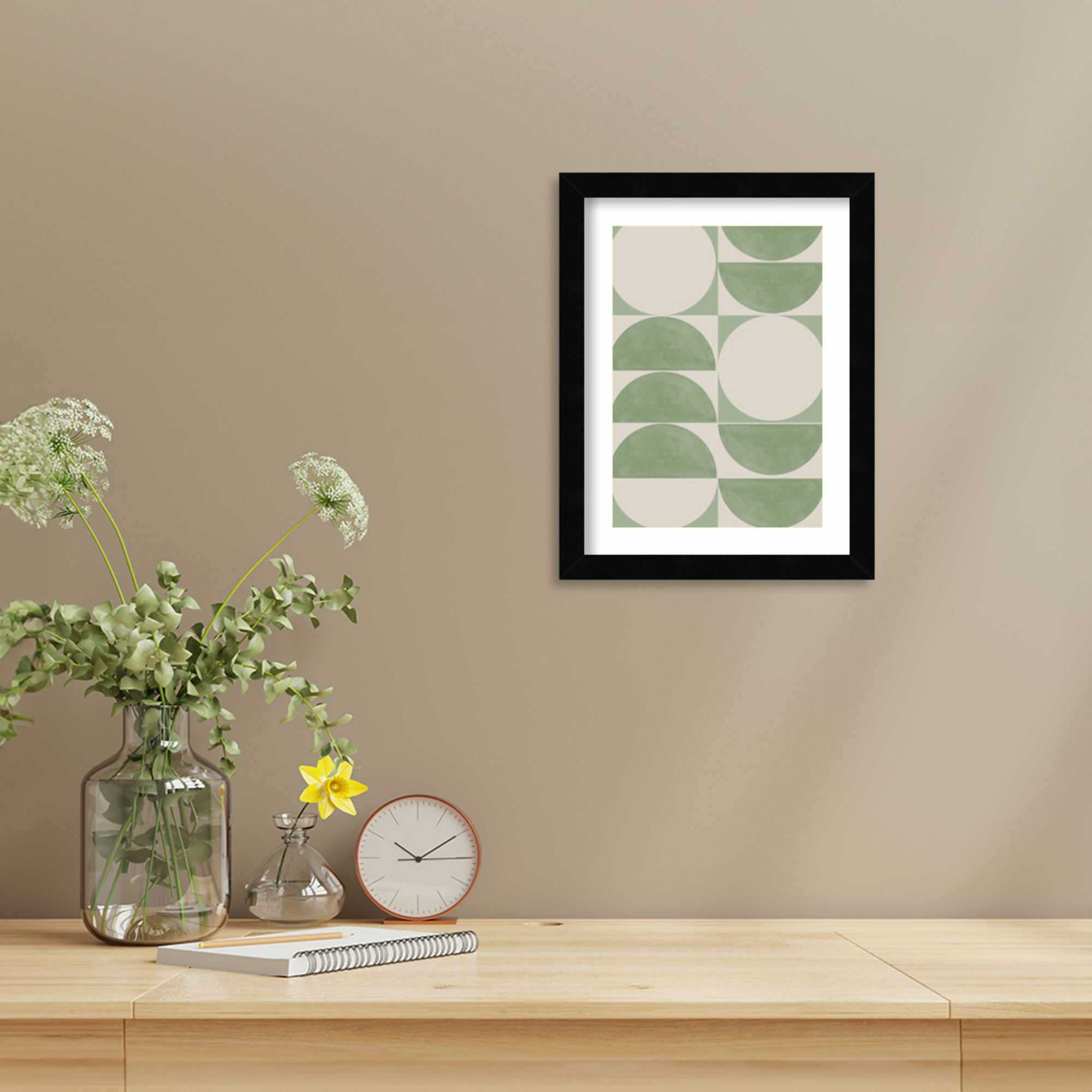 Mid Century Modern 01 by The MIUUS STUDIO Wood Framed Wall Art Print, 13" H x 10" W, Black