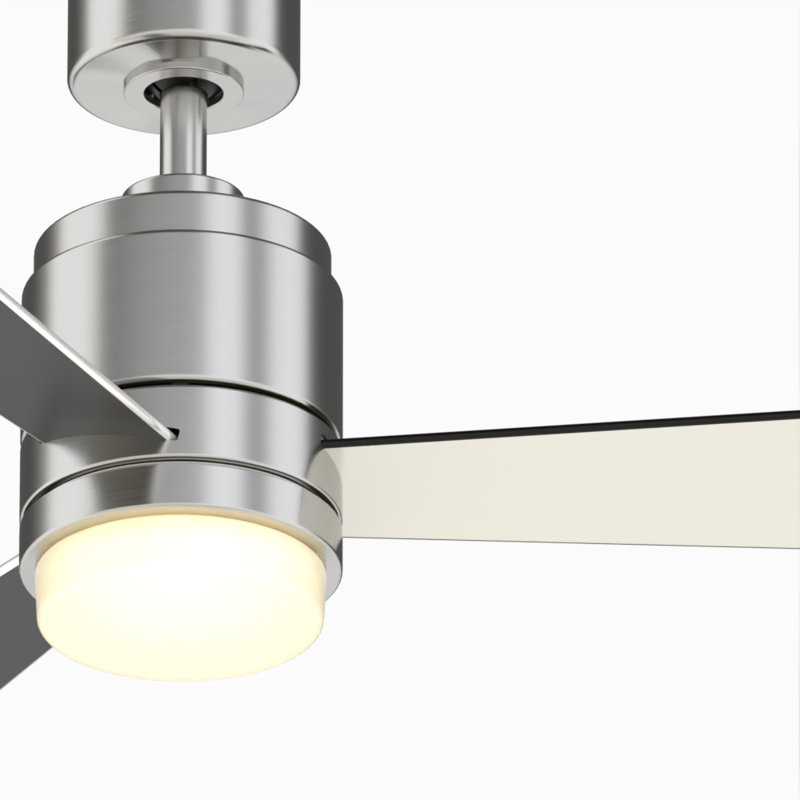 48'' Ceiling Fan with LED Lights, Silver/Black