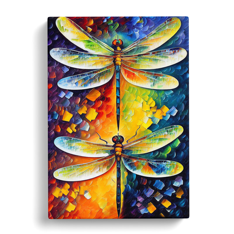 XC1022-4792X Two Dragonflies - Wrapped Canvas Print, 60cm H x 40cm W x 3cm D