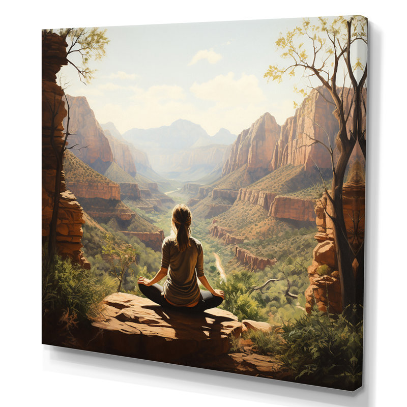 Yoga in Nature - Yoga, reproduction d'art sur toile encadrée, H 16 po x l 16 po x P 1 po