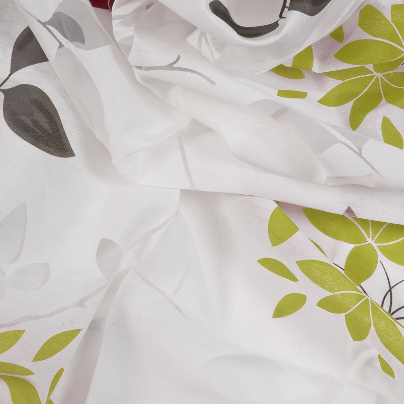 Dartmoor Semi Sheer Curtain Single Panel, Grey/Green