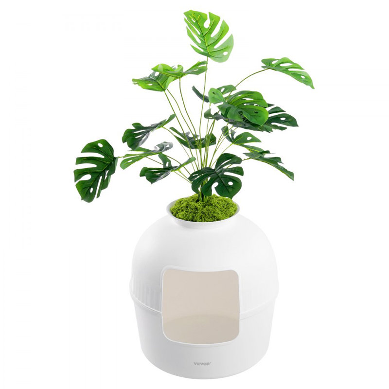 Bac à litière pour chat avec plante artificielle sans odeur