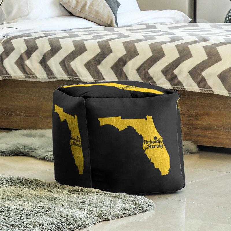 Repose-pieds cube en floride orlando, Noir / Jaune