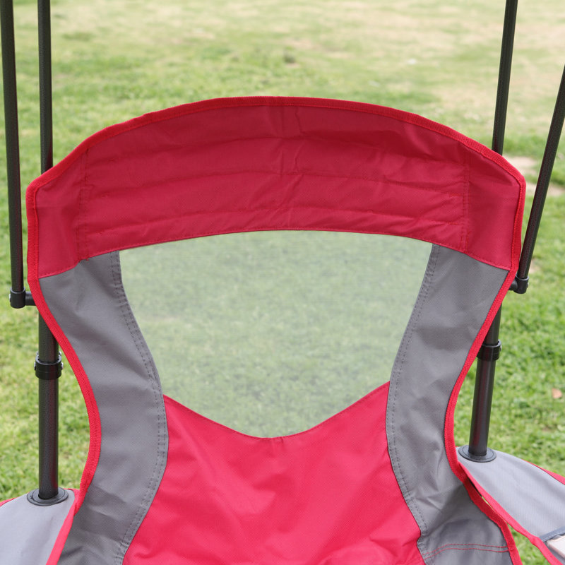 2-Pack Shanel Folding Camping Chair with Canopy – UV-Protective, Mesh, Cup Holders, Portable Steel Frame, 14lbs, Easy Setup