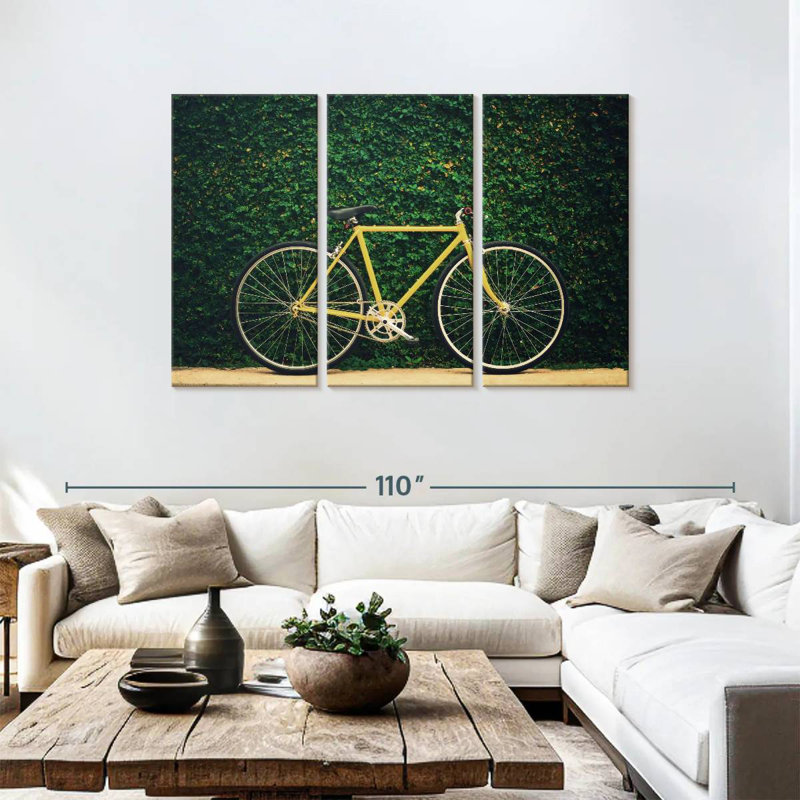 Mehar Yellow Garden Bicycle, 48" H x 74" W