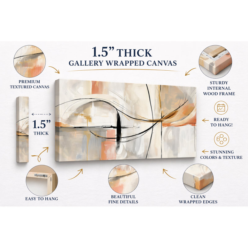 «Quiet Lines», art mural sur toile tendue, L 40 po x H 20 po x P 1,5 po