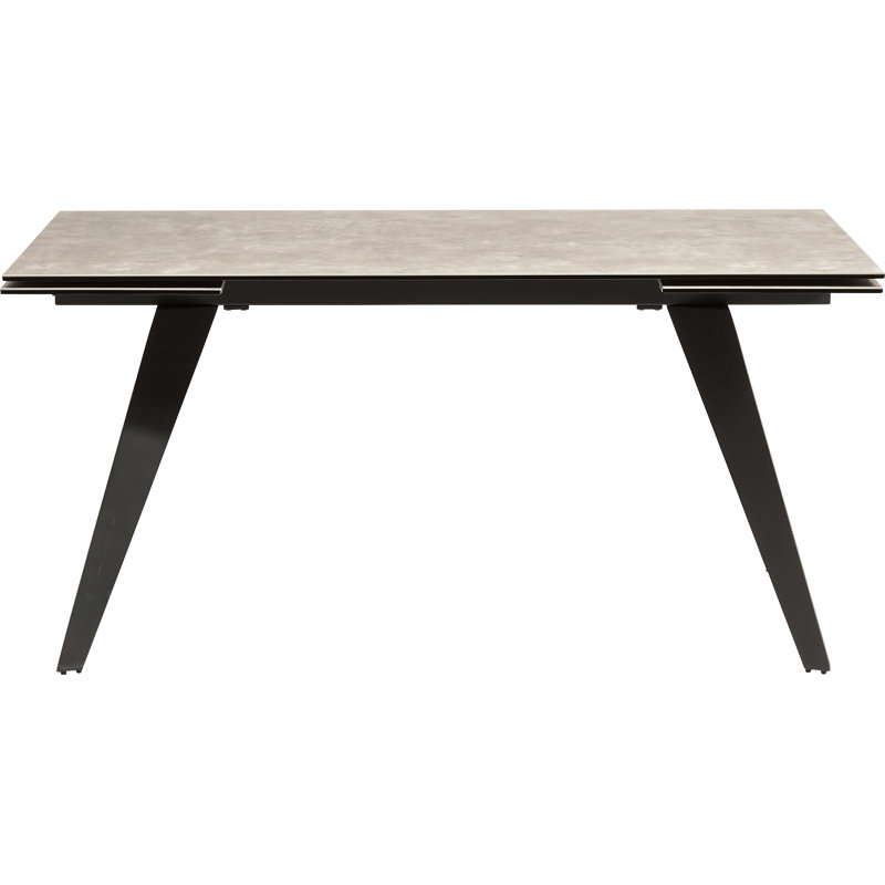 Amsterdam Extendable Glass Top Metal Base Dining Table, Brown