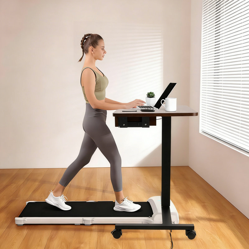 Adjustable Height Computer Desk, Dark Brown/Black