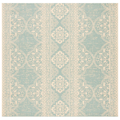 Danya Cream/Aqua Indoor/Outdoor Area Rug