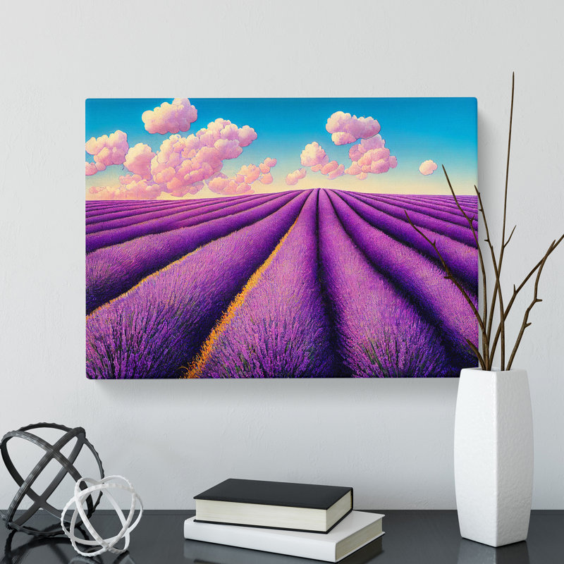 Fabulous Lavender Flower Field - Wrapped Canvas Print, 35cm H x 50cm W x 3cm D