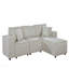 Canapé 104 "avec méridienne réversible en lin beige