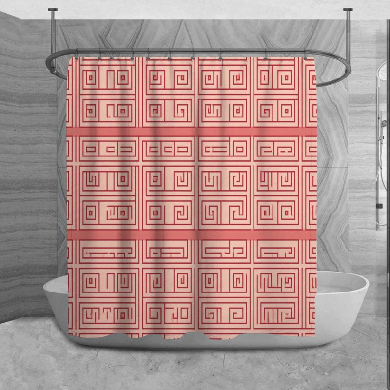 Palaksh Geometric Shower Curtain, 73" H x 70" W