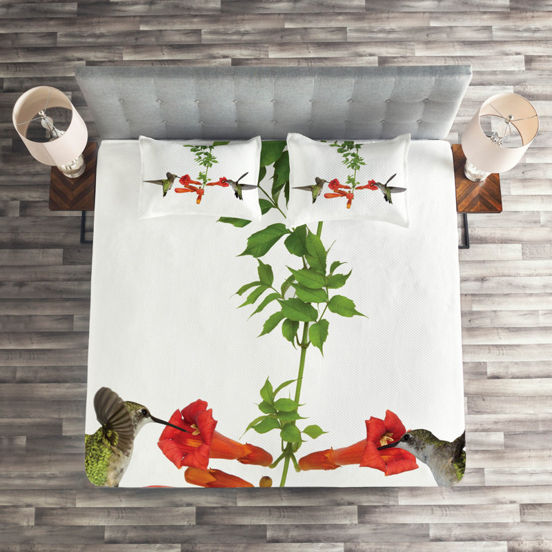 Farmhouse / Country Polyester Floral Coverlet