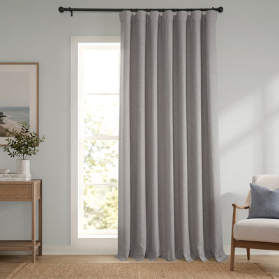 Ottis Faux Linen Room Darkening Curtain Panel