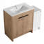 Meuble-lavabo autoportant avec lavabo en céramique et armoires de rangement, porte à fermeture douce-940647728