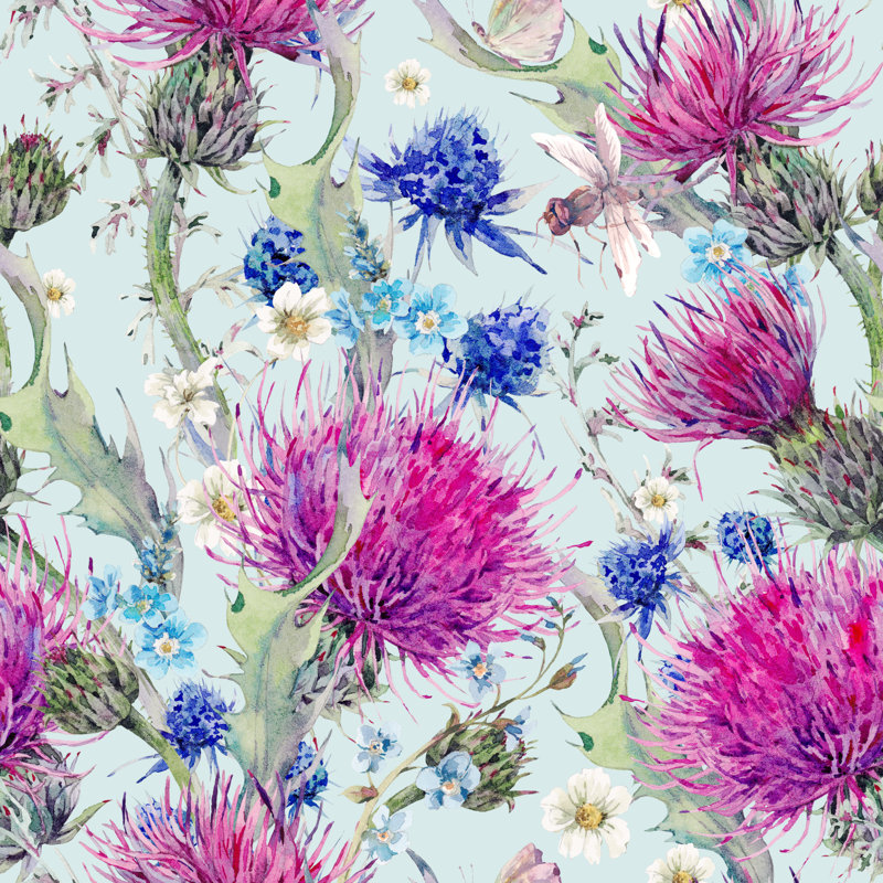 Floral Pattern - Wrapped Canvas Print, 91cm H x 91cm W x 3.8cm D
