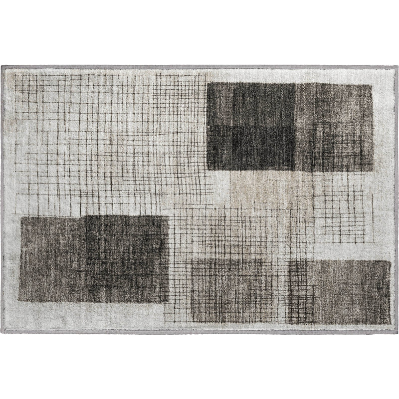 Premium Machine Washable Mayfield Geometric Rug, 1'8" x 2'6", Ivory