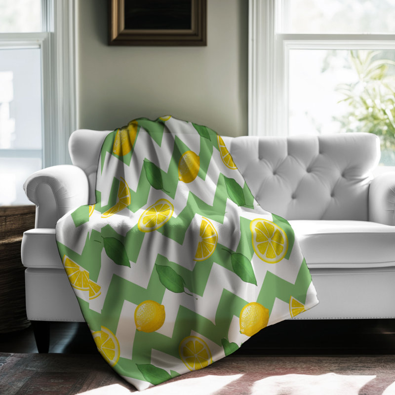 Refreshing Zing - 1 Piece Premium Sherpa Blanket, 50" W x 60" L