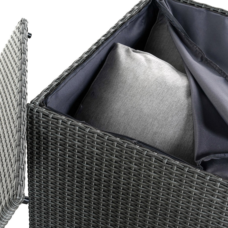 Meta Wicker Side Table With Storage
