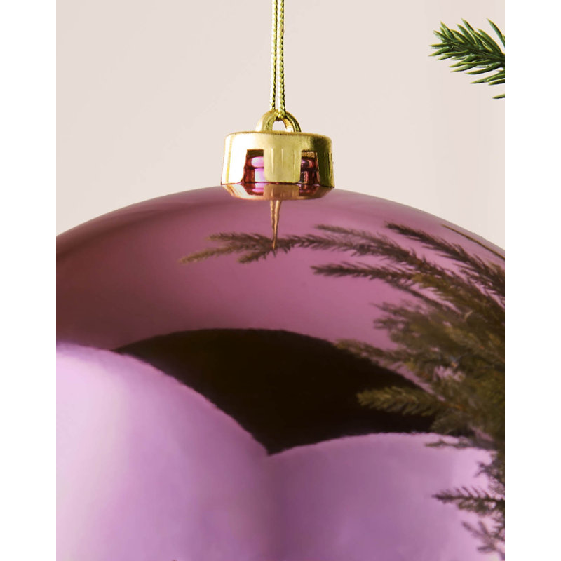 21.8cm Polystyrene Bauble, 21.8 cm H x 20 cm W x 20 cm D, Pink