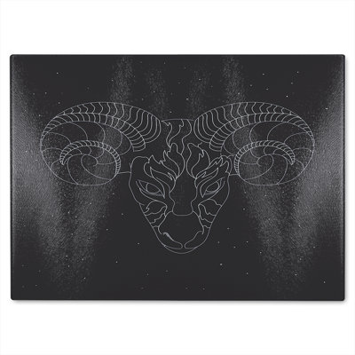 Aries Zodiac Sign Dining Glass Chopping Board