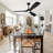 52'' Black Ceiling Fan with LED Lights with Remote App Control-88202007-88202008