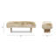 Banc rectangulaire en fourrure de mouton Leda