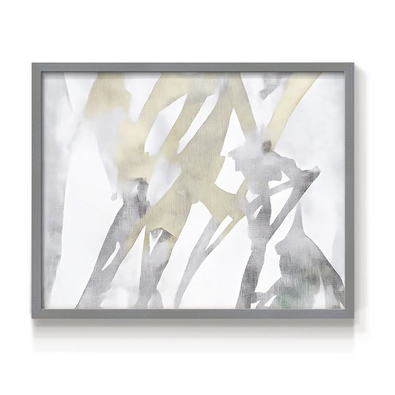 Abstract Series-LXXIX -Framed Print - Restickable, 16" H x 20" W, Grey