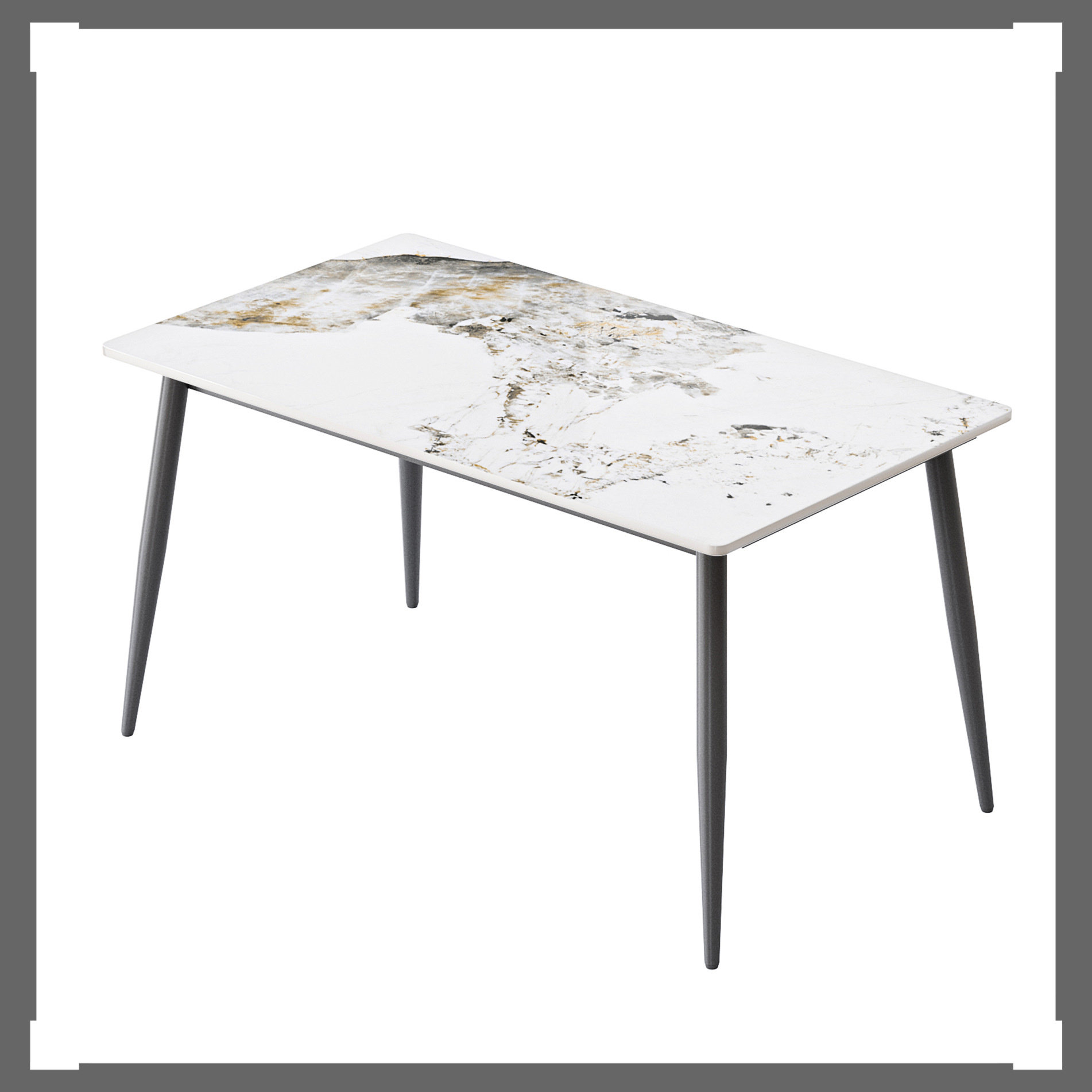 Ivy Bronx Modern Rectangular White Sintered Stone Dining Table For 6 ...