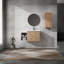 Meuble-lavabo mural avec lavabo et armoire latérale, portes à fermeture douce, armoire combinée