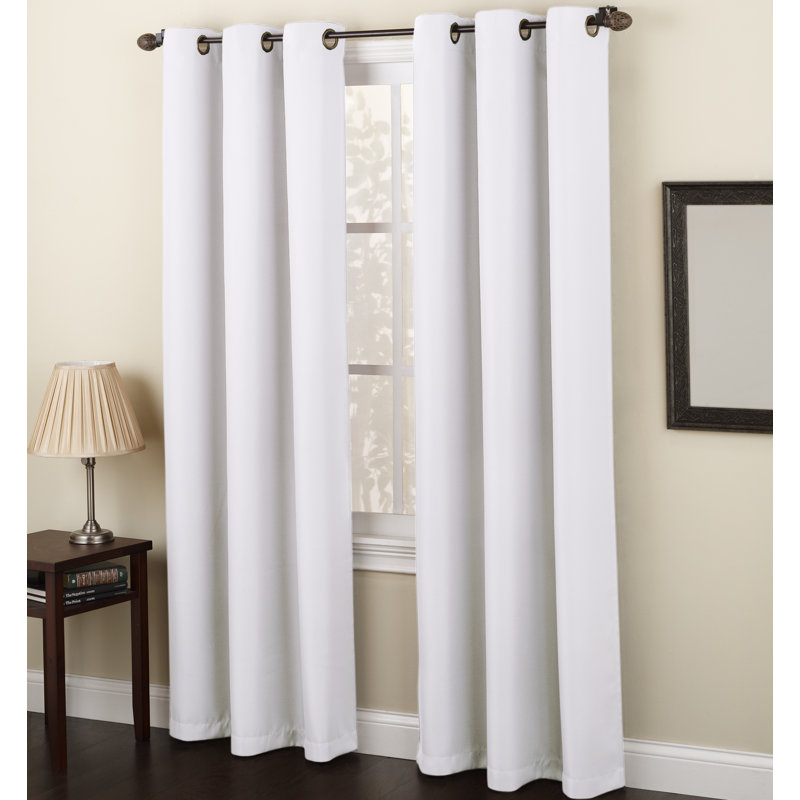 Semi-Sheer Grommet Single Curtain Panel - Basics by Wayfair™, 48" W x 84" L, White