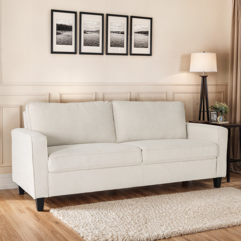 Canapé à accoudoirs carrés 77,5 po, Beige clair