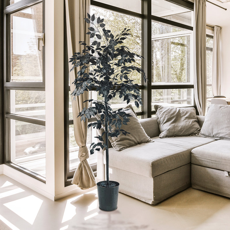 Jacobson 72'' Faux Ficus Tree, Black
