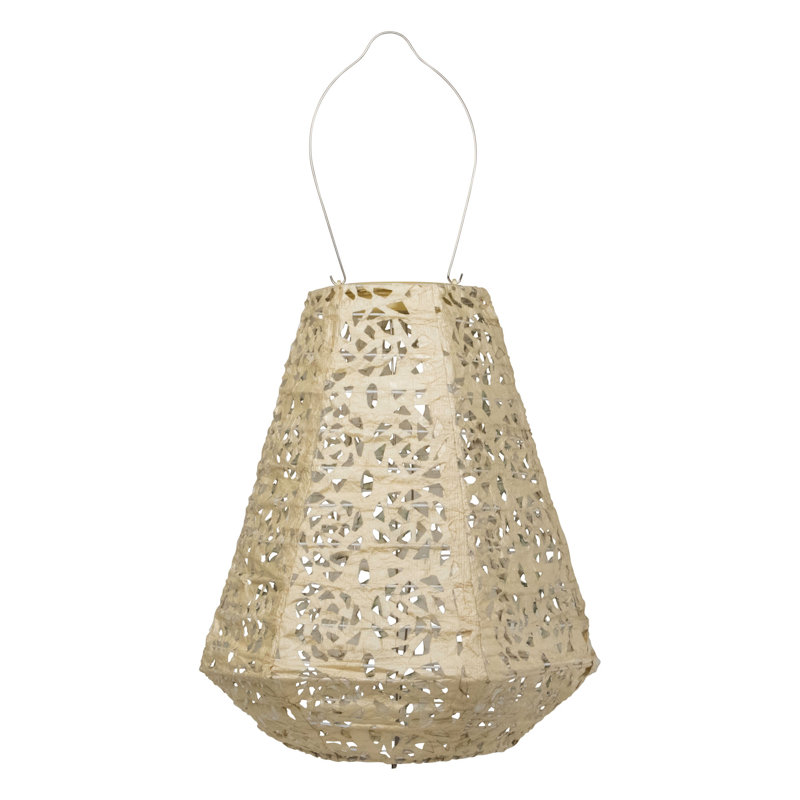 11'' Pearl Tyvek Solar Powered Outdoor Lantern