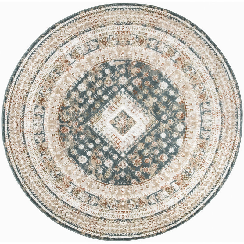 Kawamoto Oriental Indoor Rug, Round 7'10"