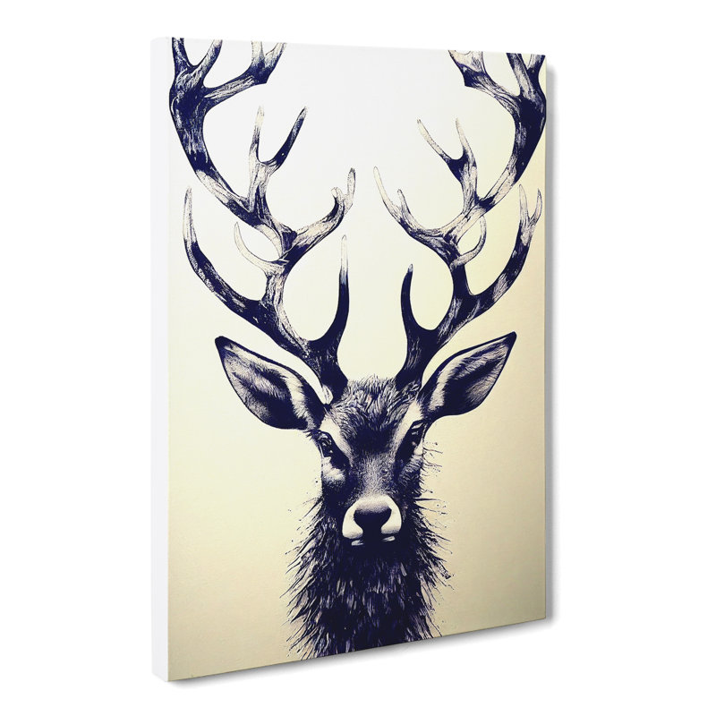Mayview Stag Graffiti Art - Wrapped Canvas Print, 50cm H x 35cm W