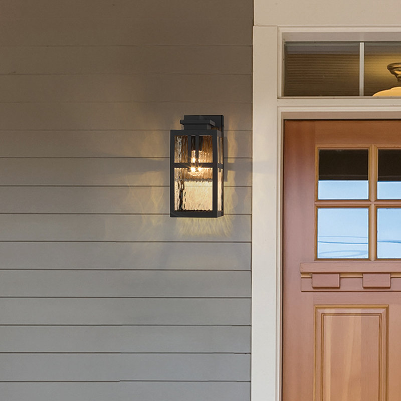 Hunter Aspenbrook Outdoor WeatherMax 1 Light Medium 14 Inch Wall Light, 14” H x 6.25” W x 8” D, Black