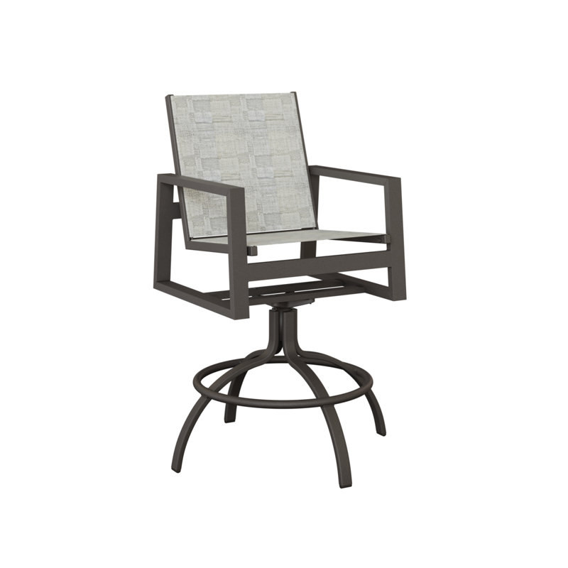 Chaise de bar berçante en graphite Berlin, Graphite moucheté, Solido Luxe