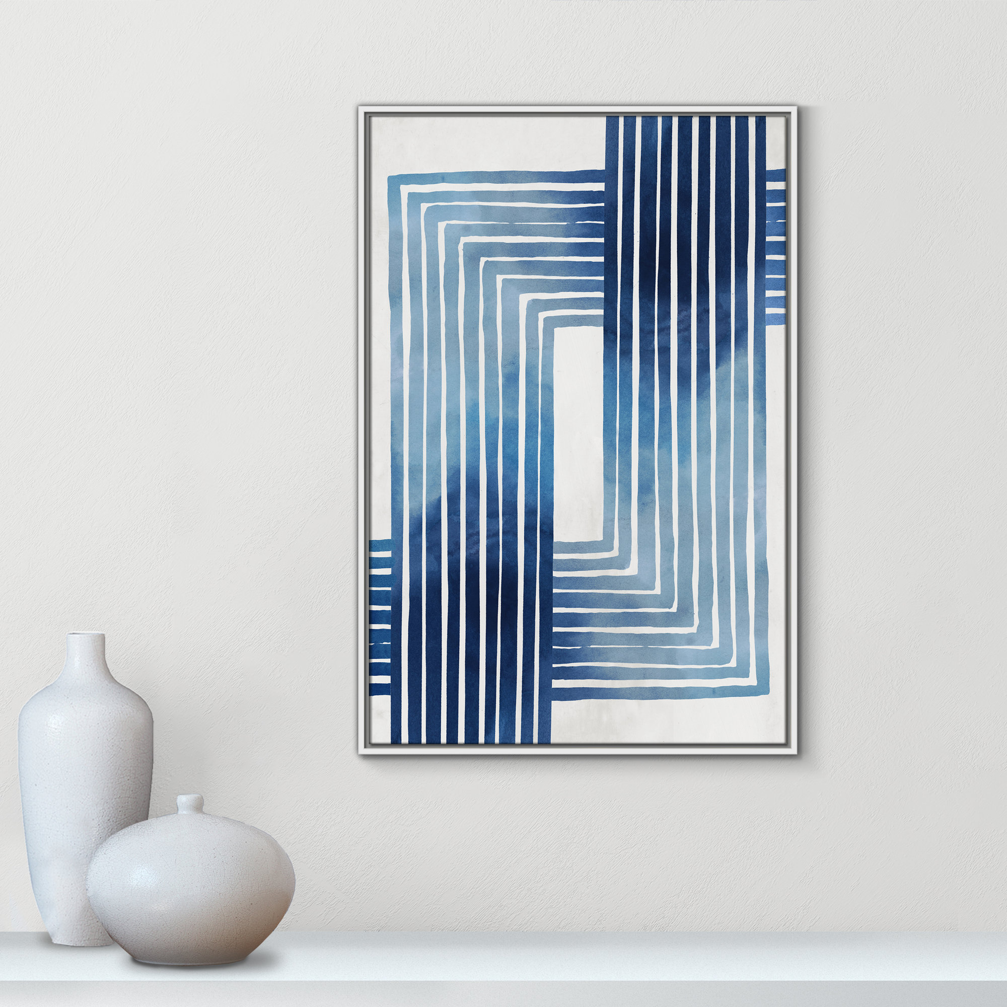 In Unison by Eva Watts - Painting Print, 37.5" H x 25.5" W x 2" D, White Framed Canvas