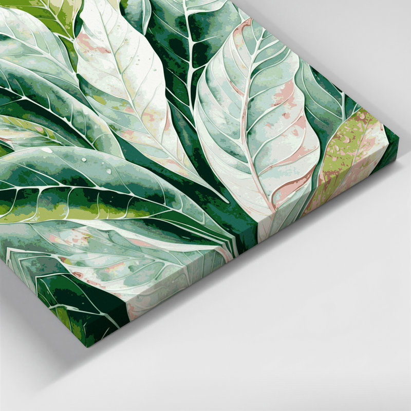 Art mural sur toile Botanical Aglaonema, H 11 po x l 14 po