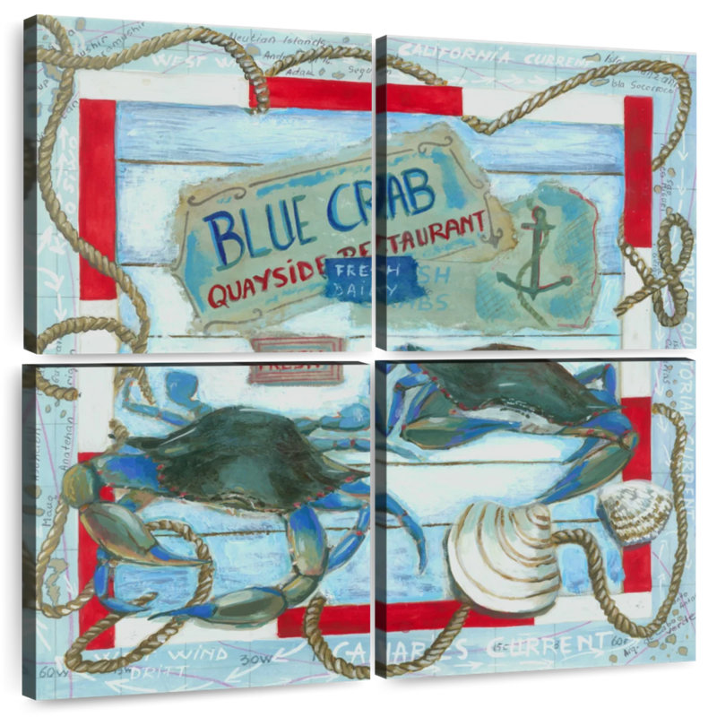 Yarlin Quayside Blue Crab, 26" H x 26" W