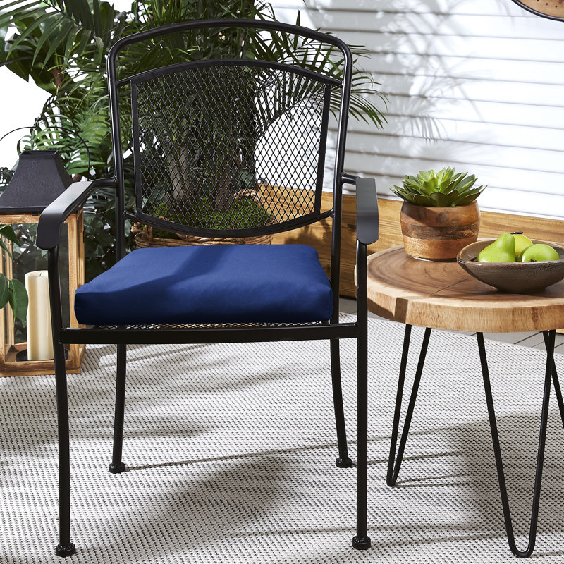 Kisha Sunbrella Outdoor 2.5'' Dining Chair Seat Cushion, Marine