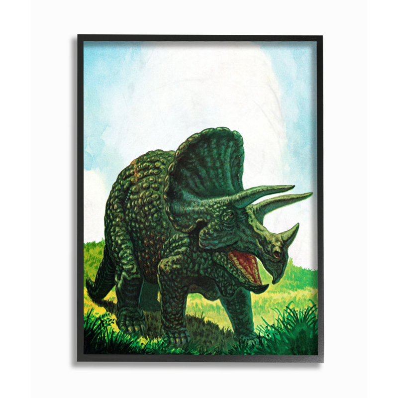 Art sur fond de dinosaure Levins, Giclée encadrée noir minuit, H 14 po x l 11 po