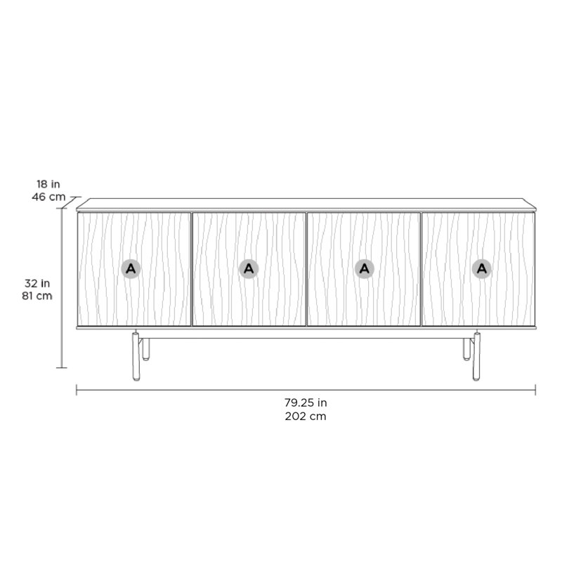 Tanami 79.25'' W Buffet, Satin White