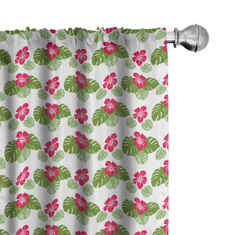 Rideaux 4 panneaux East Urban Home Tropical, L 56 po x L 84 po