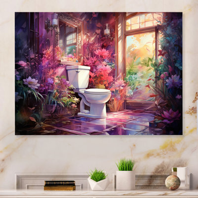 Toilettes de salle de bain Dreamy Reflections - impression sans cadre sur métal