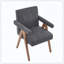 Fauteuil rembourré en tissu Poppy idéal pour la salle à manger à la maison-124576021