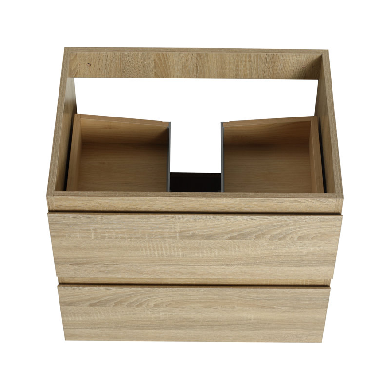 Meuble-lavabo en chêne, 24 po, unité murale, nombreuses options de rangement, Naturel, 19,14 po H x 23,78 po L x 17,44 po P
