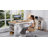 55'' Modern Computer Desk With Drawers, Wooden Executive Desk With File Drawer and Charging Station, 3-tier Open Side Shelf